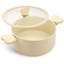 KOCH SYSTEME CS 6qt Aluminum Stock Pot With Nonstick Cream Interior, Nonstick Soup Pots With Glass Lid & Stainless Steel Handles,Dishwasher-Safe -Cookware Store GUEST c88475d2 b25f 44a5 a4a4 ddb1ab5ec4cb