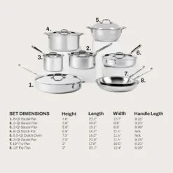 All-Clad D3 3-Ply Stainless Steel Cookware Set 14 Piece Induction Oven Broiler Safe 600F Pots And Pans Silver -Cookware Store GUEST ca03ed3f 6cd3 4fc5 a7b1 09d872c0a695
