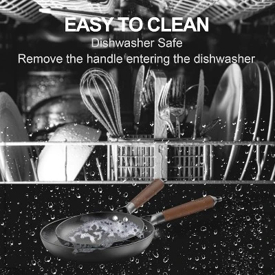 LAMFO Professional Cooking Utensils Set , 2 Pieces 8&12Inch Cookware Set Cast Iron Skillets, PFAS-Free, Nonstick Pizza Pans, Oven&Dishwasher Safe 7 LAMFO Professional Cooking Utensils Set , 2 Pieces 8&12Inch Cookware Set Cast Iron Skillets, PFAS-Free, Nonstick Pizza Pans, Oven&Dishwasher Safe - Image 5