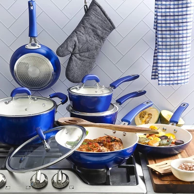 Kenmore Arlington Aluminum Ceramic Coated Nonstick Cookware Set In Metallic Blue 5 Kenmore Arlington Aluminum Ceramic Coated Nonstick Cookware Set In Metallic Blue - Image 3