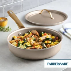 Farberware Radiant 2.75qt Nonstick Covered Saute Pan: Dishwasher-Safe, Tempered Glass Lid, Gas & Electric Compatible -Cookware Store GUEST cc6b4f3e a7e0 4da5 bd87 7d5d0067b387