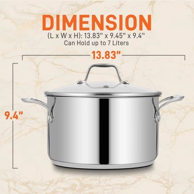 NutriChef Stainless Steel Cookware Stockpot - 8 Quart Heavy Duty Induction Pot With Lid, Polished Stainless Steel (NCSP8) 3 NutriChef Stainless Steel Cookware Stockpot - 8 Quart Heavy Duty Induction Pot With Lid, Polished Stainless Steel (NCSP8)
