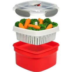 Good Cooking Microwave Cookware Steamer- 3 Pc Microwave Cooker W Food Container, Removable Strainer & Locking Steam Vent Lid-Great Christmas Gift Idea 6 Good Cooking Microwave Cookware Steamer- 3 Pc Microwave Cooker W Food Container, Removable Strainer & Locking Steam Vent Lid-Great Christmas Gift Idea -Cookware Store GUEST ccd0809b 9f8c 482e ad13 43fafb78d5ce