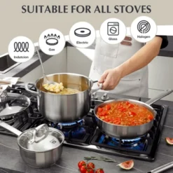 KOCH SYSTEME CS Stainless Steel 10 Pcs Cookware Set, Pots And Pans Kitchen Set, Induction, Oven, Dishwasher Safe, Professional Chef Quality -Cookware Store GUEST cde0e9d7 e6d4 421c 965d eb618fd2d2c7