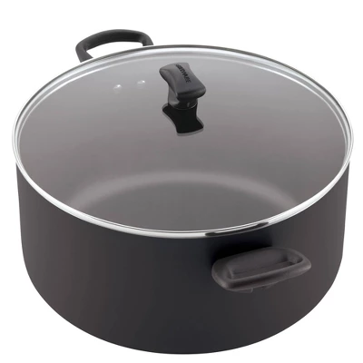 Farberware 10.5qt Aluminum Nonstick Covered Stockpot Black: Dishwasher-Safe, Electric & Gas Compatible Cooking Pot 6 Farberware 10.5qt Aluminum Nonstick Covered Stockpot Black: Dishwasher-Safe, Electric & Gas Compatible Cooking Pot - Image 4