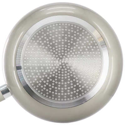 Oster® Oster Newcrest 12 Inch Ceramic Nonstick Round Aluminum Frying Pan In Taupe With Soft Grip Handle 4 Oster® Oster Newcrest 12 Inch Ceramic Nonstick Round Aluminum Frying Pan In Taupe With Soft Grip Handle - Image 2