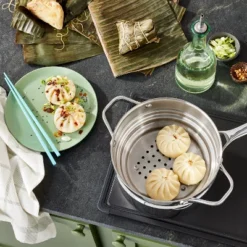 Stainless Steel Stock Pot Steamer Insert - Fits 1.5qt & 3qt Silver - Figmint™: Vegetable & Food Steamer Basket