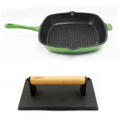 BergHOFF Neo 2Pc Cast Iron Grill Set, Grill Pan & Bacon/Steak Press 22 BergHOFF Neo 2Pc Cast Iron Grill Set, Grill Pan & Bacon/Steak Press -Cookware Store GUEST d04c2123 167c 44f5 8ee7 276d5a45cead