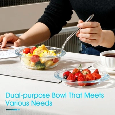 Itopfox Mini Glass Casserole Dish With Lid, Oven & Microwave Safe Bakeware, Versatile For Baking Serving & Storing Food Perfect Gift For Any Occasion 4 Itopfox Mini Glass Casserole Dish With Lid, Oven & Microwave Safe Bakeware, Versatile For Baking Serving & Storing Food Perfect Gift For Any Occasion - Image 2