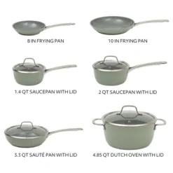 Sur La Table Kitchen Essentials Cool Commune Hard Anodized 10 Piece PFA Free Ceramic Non Stick Interior Cookware Set -Cookware Store GUEST d1c5f19b 3757 4922 b997 d90c1f74308f