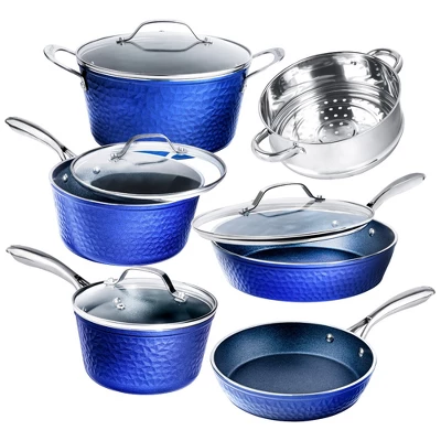 Granitestone Blue 10 Piece Hammered Aluminum Nonstick Cookware Set 11 Granitestone Blue 10 Piece Hammered Aluminum Nonstick Cookware Set - Image 9