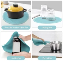 Itopfox Microwave Mat & Food Cover, Splatter Guard Silicone Trivet, Pot Holder, Drying Mat, Baking Place Mat, BPA Free Suction Lids For Bowls -Cookware Store GUEST d26da6a4 d5a6 40ad 912d d9d4d78a8793