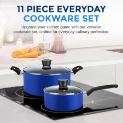 SereneLife Kitchenware Pots & Pans Set – Basic Kitchen Cookware, Black Non-Stick Coating Inside, Heat Resistant Lacquer (11-Piece Set) 11 SereneLife Kitchenware Pots & Pans Set – Basic Kitchen Cookware, Black Non-Stick Coating Inside, Heat Resistant Lacquer (11-Piece Set) -Cookware Store GUEST d2723258 d512 44dd 92dc bd855a235ba5