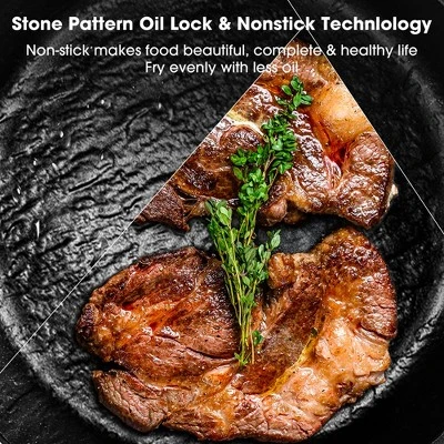 Imarku Professional Cooking Utensil , 12 Inch Nonstick Cast Iron Pan, Frying Pizza Pan,Steak Pan, Ergonomic Grip, PFOA-Free Coating, Dishwasher Safe 3 Imarku Professional Cooking Utensil , 12 Inch Nonstick Cast Iron Pan, Frying Pizza Pan,Steak Pan, Ergonomic Grip, PFOA-Free Coating, Dishwasher Safe