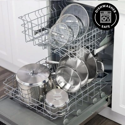 Guy Fieri's Flavortown 10-Piece Stainless Steel Cookware Set - Includes Frying Pans, Saucepans, Saute Pan And Stock Pot 8 Guy Fieri's Flavortown 10-Piece Stainless Steel Cookware Set - Includes Frying Pans, Saucepans, Saute Pan And Stock Pot - Image 6