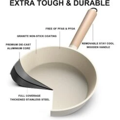 Imarku Nonstick Frying Pans, Granite Frying Pan, 9.5 In Professional Cookware With Detachable Handles, Compatible With All Stovetops, PFOA Free, Cream 14 Imarku Nonstick Frying Pans, Granite Frying Pan, 9.5 In Professional Cookware With Detachable Handles, Compatible With All Stovetops, PFOA Free, Cream -Cookware Store GUEST d33c3d99 b308 44e1 b871 479bedd10905