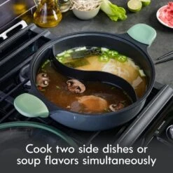 Kenmore Theodore 6.5 Quart Nonstick Cast Aluminum Divided Hot Pot Pan With Lid -Cookware Store GUEST d4750ac9 dd04 4abc a790 a1f97a390fea