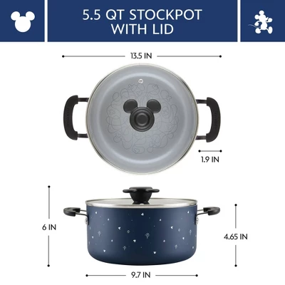 Farberware Disney Bon Voyage 5.5qt Ceramic Nonstick Stockpot With Lid Blue: Dishwasher-Safe, Electric & Gas Compatible 4 Farberware Disney Bon Voyage 5.5qt Ceramic Nonstick Stockpot With Lid Blue: Dishwasher-Safe, Electric & Gas Compatible - Image 2