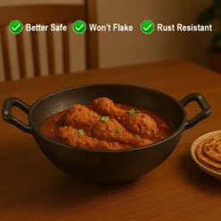 Amber Sports Cast Iron Deep Kadai Wok With Dual Handles, Heavy-Duty Cooking Pot For Deep Frying, Induction, Grill & Open Flame Compatible -Cookware Store GUEST d4e25412 7d22 4a6b 82c1 131d383e6087