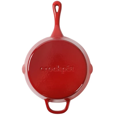 Crock-Pot Artisan Enameled Cast Iron Round Skillet In Gradient Red 7 Crock-Pot Artisan Enameled Cast Iron Round Skillet In Gradient Red - Image 5