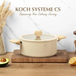 KOCH SYSTEME CS 6qt Aluminum Stock Pot With Nonstick Cream Interior, Nonstick Soup Pots With Glass Lid & Stainless Steel Handles,Dishwasher-Safe -Cookware Store GUEST d7e4a301 2985 4e91 a317 4fb63ee9a724