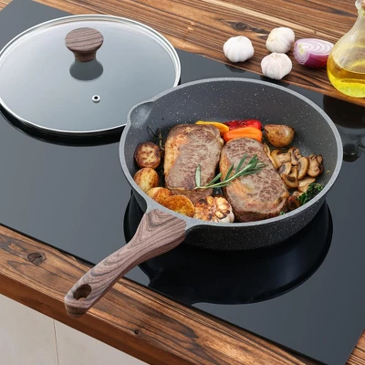 Itopfox Nonstick Skillet With Lid, Deep Frying Pan, Saute Pan, Stay-cool Handle, Healthy Stone Cookware, Induction Compatible 10 Itopfox Nonstick Skillet With Lid, Deep Frying Pan, Saute Pan, Stay-cool Handle, Healthy Stone Cookware, Induction Compatible - Image 8