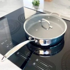 Lexi Home Tri-ply 4.2 Qt. Stainless Steel Nonstick Saute Pan With Lid -Cookware Store GUEST d88bf5af f7f8 4dce 98df 1f99d6b672f5