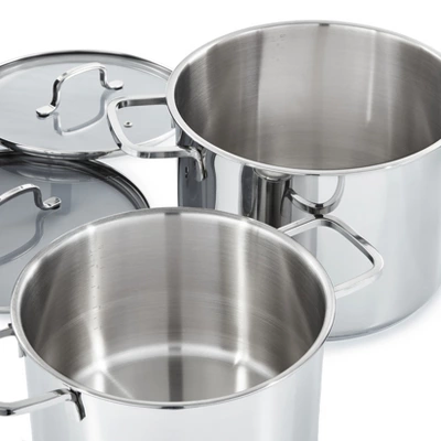 BergHOFF Helix Recycled 18/10 Stainless Steel Stockpots With Glass Lid 5 BergHOFF Helix Recycled 18/10 Stainless Steel Stockpots With Glass Lid - Image 3