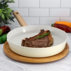 Gibson Home Marbleton Ceramic Nonstick Alumium 11 Inch Frying Pan In Cream -Cookware Store GUEST d8c9218b fd9d 4eed b32b 27b2fd4ae95a