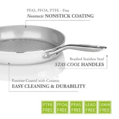 TECHEF CeraTerra - 12" Ceramic Nonstick Grill Pan -Cookware Store GUEST d8f862b7 69ff 434b 874e 2c527923f50b