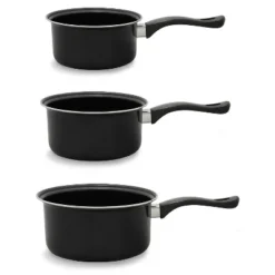 Brentwood 3-Piece Nonstick Carbon Steel Saucepan Set In Black -Cookware Store GUEST d93e87b7 a573 4914 82b2 fc95a9b13f9f