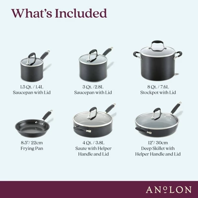 Anolon Advanced Home 11pc Hard Anodized Nonstick Cookware Set Onyx 4 Anolon Advanced Home 11pc Hard Anodized Nonstick Cookware Set Onyx - Image 2