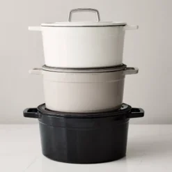 Martha Stewart 5qt Enameled Cast Iron Dutch Oven With Lid Obsidian: Oven-Safe, Gas & Electric Compatible, 14.6" Diameter -Cookware Store GUEST da16d1ee 1c23 4a14 8f3f ded4642443ea