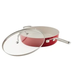 KitchenAid 5qt Hard Anodized Ceramic Nonstick Saute Pan With Lid Empire Red: Hand Wash, Gas & Electric Compatible -Cookware Store GUEST da5ac3b0 4d70 4eeb beb0 16dfec21150e