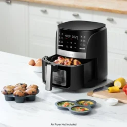 Gourmia Reusable 3pc Silicone Air Fryer Accessory Set With Basket Liner, Egg Bites Mold & Muffin Pan: Dishwasher-Safe, Hand Wash, Black, 1.49 Lbs 23 Gourmia Reusable 3pc Silicone Air Fryer Accessory Set With Basket Liner, Egg Bites Mold & Muffin Pan: Dishwasher-Safe, Hand Wash, Black, 1.49 Lbs -Cookware Store GUEST da8e5fb6 05c2 42b4 878c 5f56740ad461