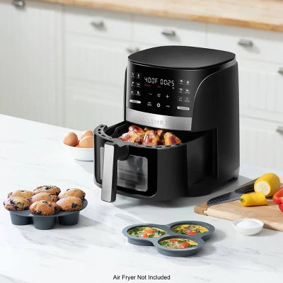 Gourmia Reusable 3pc Silicone Air Fryer Accessory Set With Basket Liner, Egg Bites Mold & Muffin Pan: Dishwasher-Safe, Hand Wash, Black, 1.49 Lbs 12 Gourmia Reusable 3pc Silicone Air Fryer Accessory Set With Basket Liner, Egg Bites Mold & Muffin Pan: Dishwasher-Safe, Hand Wash, Black, 1.49 Lbs - Image 10