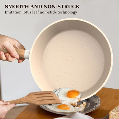 Imarku Pots And Pans Set Non Stick, 10 Pcs Granite Cookware Set, Removable Handle Pots And Pans, PFOA Free, Oven Safe Pan, Cream 6 Imarku Pots And Pans Set Non Stick, 10 Pcs Granite Cookware Set, Removable Handle Pots And Pans, PFOA Free, Oven Safe Pan, Cream - Image 4