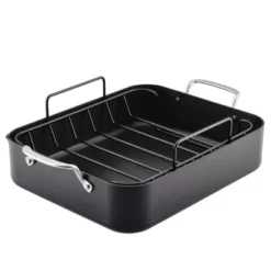 KitchenAid Hard Anodized Induction 13"x15.75" Roaster With Nonstick Rack: Turkey Roasting Pan, Oven-Safe, Matte Black 29 KitchenAid Hard Anodized Induction 13"x15.75" Roaster With Nonstick Rack: Turkey Roasting Pan, Oven-Safe, Matte Black -Cookware Store GUEST dbf08a03 d64a 4092 951a 34156f393e18