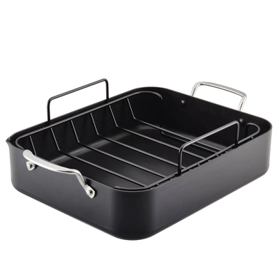 KitchenAid Hard Anodized Induction 13"x15.75" Roaster With Nonstick Rack: Turkey Roasting Pan, Oven-Safe, Matte Black 16 KitchenAid Hard Anodized Induction 13"x15.75" Roaster With Nonstick Rack: Turkey Roasting Pan, Oven-Safe, Matte Black - Image 14