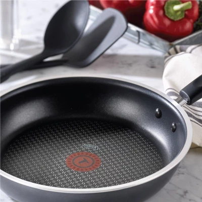 T-fal 12pc Signature Titanium Nonstick Cookware Set Dark Gray: Safe Nonstick, Tempered Glass Lids, Oven-Safe, Ergonomic Handles 5 T-fal 12pc Signature Titanium Nonstick Cookware Set Dark Gray: Safe Nonstick, Tempered Glass Lids, Oven-Safe, Ergonomic Handles - Image 3