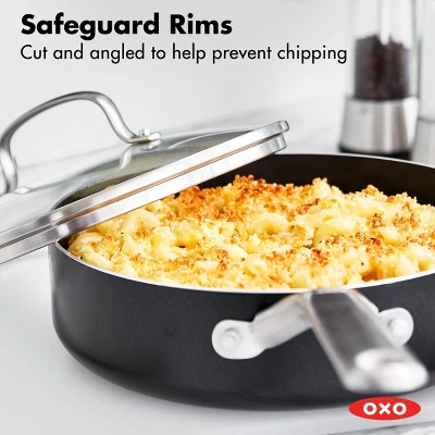 OXO Agility Series 5qt Ceramic Nonstick Aluminum Saute Pan With Lid And Helper Handle Black: Dishwasher-Safe, Induction Compatible 6 OXO Agility Series 5qt Ceramic Nonstick Aluminum Saute Pan With Lid And Helper Handle Black: Dishwasher-Safe, Induction Compatible - Image 4