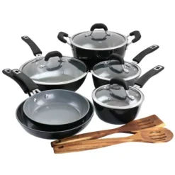 Kenmore 12 Piece Ceramic Coated Aluminum Cookware Set In Black -Cookware Store GUEST dfebb540 70f0 4383 9c81 3e5d6cf34d58