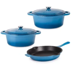 BergHOFF Neo 5Pc Cast Iron Cookware Set, 5qt. & 8qt. Covered Dutch Ovens, 10" Fry Pan -Cookware Store GUEST e00b89b2 724a 4676 b300 650e61d27b9b