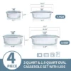 Itopfox 4-Piece Glass Casserole Baking Dish Set With Lids, Includes 2 Casseroles For Baking, Serving And Storing, Borosilicate Glass -Cookware Store GUEST e077331a db5f 41d2 b01b d2945ee9b483