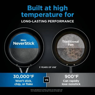 Ninja NeverStick Signature Hard-Anodized 12pc Cookware Set CW79012: Nonstick, Chip-Resistant, Oven-Safe, Tempered Glass Lids 9 Ninja NeverStick Signature Hard-Anodized 12pc Cookware Set CW79012: Nonstick, Chip-Resistant, Oven-Safe, Tempered Glass Lids - Image 7