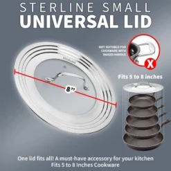 Sterline Universal Pot Lids Set With Tempered Glass With Steam Hole