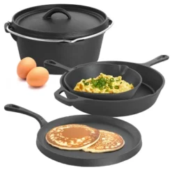 MegaChef 5 Piece Pre-Seasoned Cast Iron Kitchen Cookware Set -Cookware Store GUEST e40c7477 7c74 4021 a77a a541a9db8148