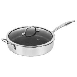Brentwood 11-In. 3-Ply Hybrid Non-Stick Stainless Steel Induction-Compatible Deep Sauté Pan With Glass Lid In Silver 17 Brentwood 11-In. 3-Ply Hybrid Non-Stick Stainless Steel Induction-Compatible Deep Sauté Pan With Glass Lid In Silver -Cookware Store GUEST e4723d5c b087 4aa5 9f7c 5519050b160b