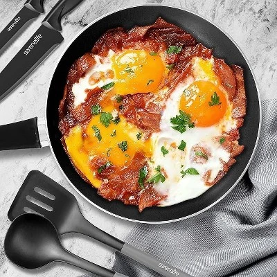 SereneLife 20 Piece Kitchenware Pots & Pans Set – Basic Kitchen Cookware, Black Non-Stick Coating Inside, Heat Resistant Lacquer (Grey) 8 SereneLife 20 Piece Kitchenware Pots & Pans Set – Basic Kitchen Cookware, Black Non-Stick Coating Inside, Heat Resistant Lacquer (Grey) - Image 6