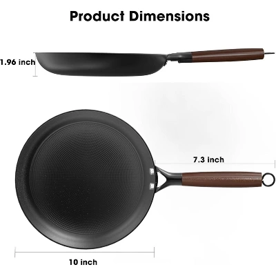Non Stick Pan, 10 Inch Cast Iron Skillet With Removable Handle, Honeycomb Cooking Surface Cast Iron Pan Dishwasher Safe 5 Non Stick Pan, 10 Inch Cast Iron Skillet With Removable Handle, Honeycomb Cooking Surface Cast Iron Pan Dishwasher Safe - Image 3